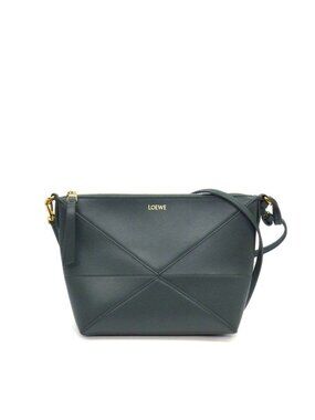 Loewe Shoulder Bag Puzzle Fold Pouch Vetiver Shiny Napa Calfskin Gold